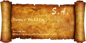 Svecz Attila névjegykártya